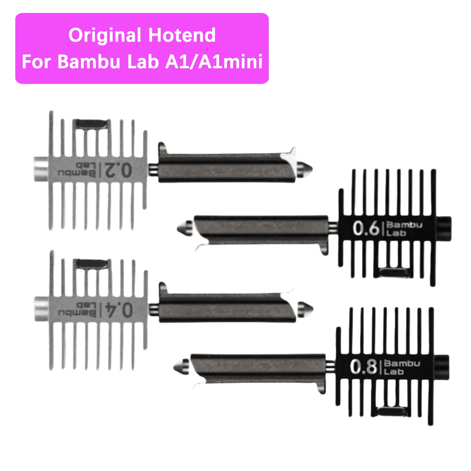 Original A2L Official Hotend  For Bambu Lab A1/A1 Mini Hot End Kit 0.2/0.4/0.6/0.8 Nozzle For Bamboo A1 A1mini 3D Printer