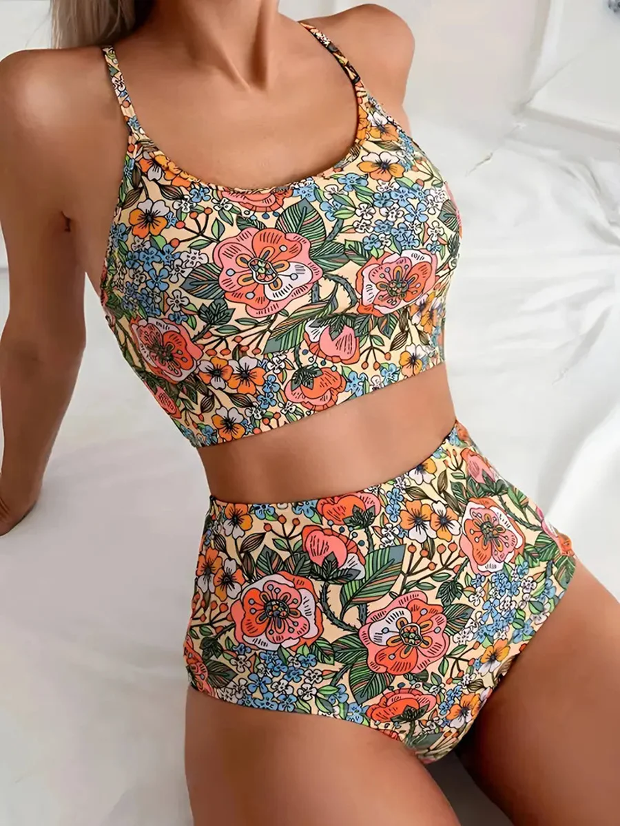 

Сексуальный комплект бикини, женский купальник 2026, пляжный костюм из двух частей, купальник с высокой талией, летний монокини