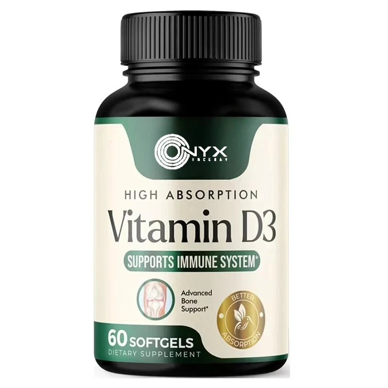 

Мягкая капсула с витамином D3 5000iu (125 мкг) для костей, зубов, мышц и иммунной поддержки здоровья - без ГМО, без глютена