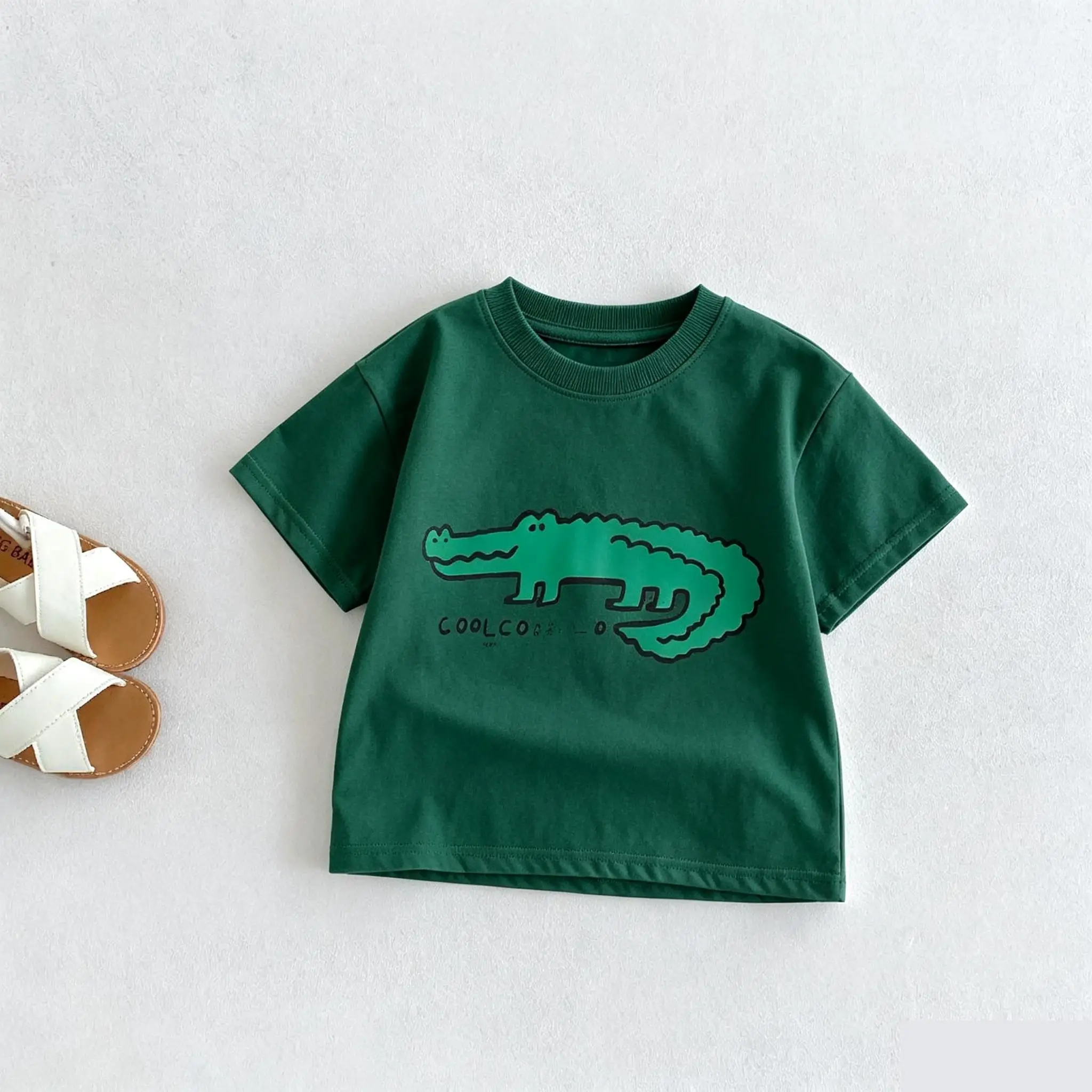 Printed Animal Boys Clothes T-shirt 2026 New Summer Clothing Short Sleeve Tops Crewneck Tees Fashion Popular Kids T Shirts 9m-7y