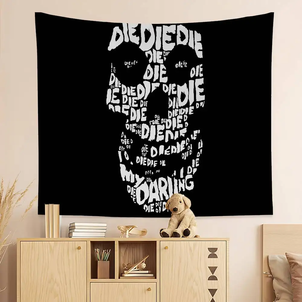 Die Die My Darling Misfits Printed Large Wall Tapestry Art Science Fiction Room Home Decor Decor Blanket