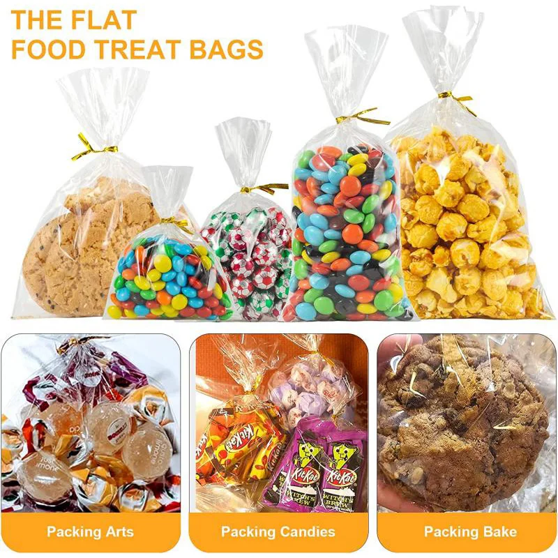 50–100 Stück transparente Zellophanbeutel, durchsichtige OPP-Plastiktüten, Süßigkeiten, Lutscher, Cooki, Geschenke, Verpackungsbeutel,