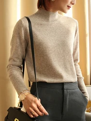 2024 autumn winter chic bottom sweaters women fashion turtleneck pullover slim long sleeve knitted Jumper Soft Warm Pull Femme