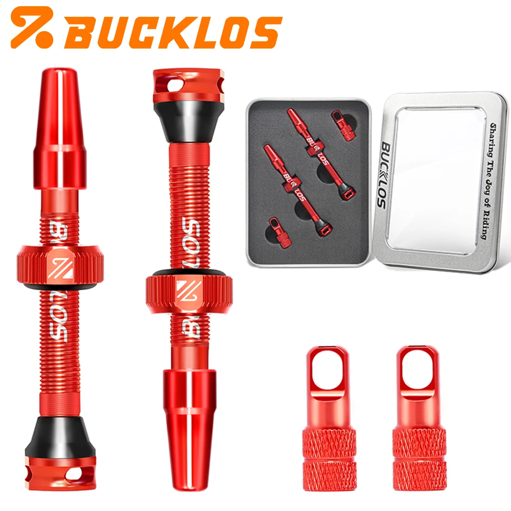 BUCKLOS Fahrrad Tubeless-Ventil 65mm 80mm CNC-Fahrradventile für Tubeless-Reifen Presta-Ventile für Rennrad und Gravel-Bike F/V-Ventile