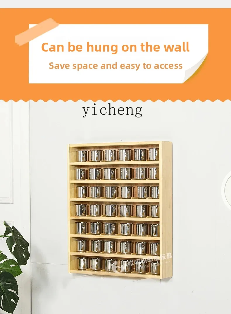 AH حامل أكواب رياض الأطفال حامل خشبي للأطفال خزانة الشاي حامل أكواب الماء الخشبي