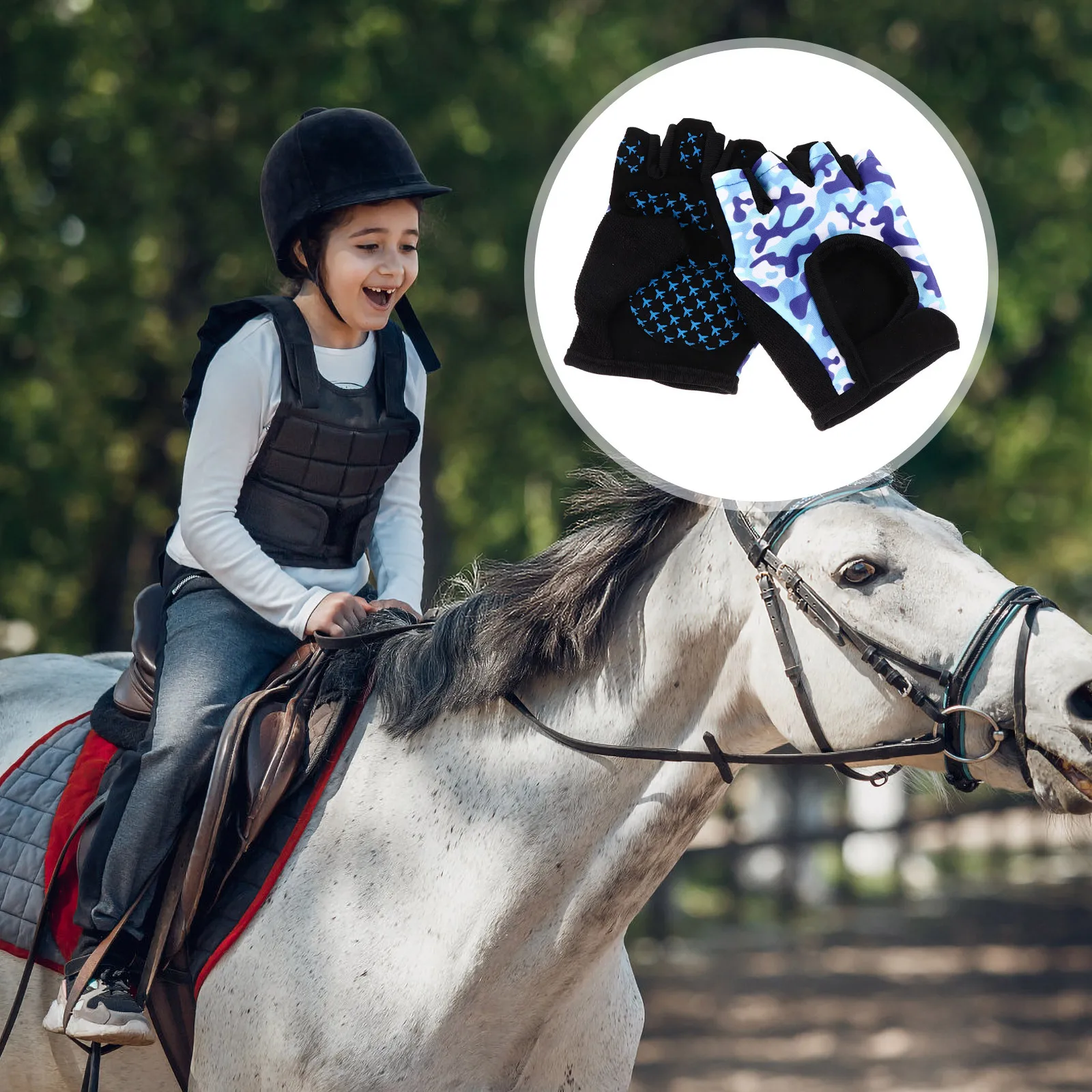 زوج واحد من قفازات نصف اصبع قابلة للتنفس ومضادة للانزلاق وخفيفة الوزن لركوب الدراجات وركوب الدراجات في الهواء الطلق والرياضة واللياقة البدنية