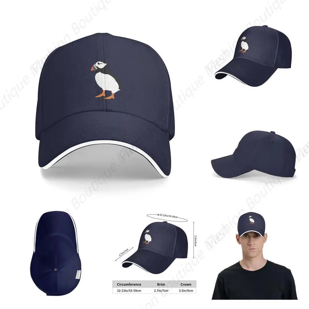 High Quality Cute Puffin Bird Printing Animal Lover Sunscreen Cowboy Hat Peaked Caps Sandwich Caps Trucker Hat Men Women  ?