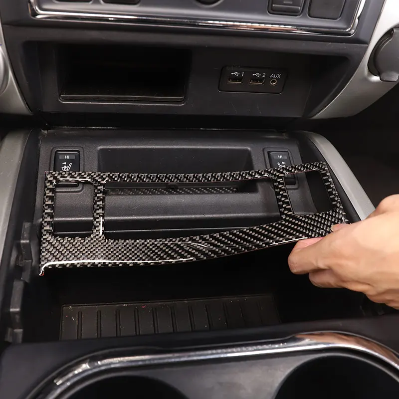 

For Nissan Titan 2016-2023 Soft Carbon Fiber Car Seat Heating Switch Panel Frame Cover Trim Sticker Car Accessories