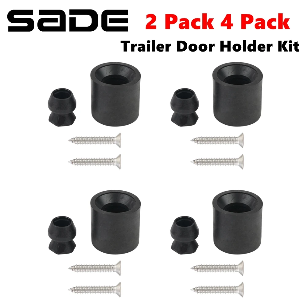 2 Pack / 4 Pack Trailer Door Holder Kit, Low Profile Rubber Trailer Window Bumper Fits for Most RV Trailer