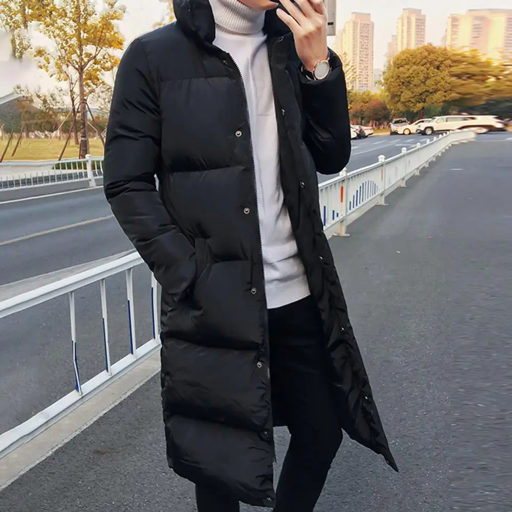 Parka à capuche Harajuku pour hommes, manteau à fermeture éclair chaude, coupe-vent rembourré en coton épais, veste décontractée d'hiver, manteau d'extérieur pour hommes