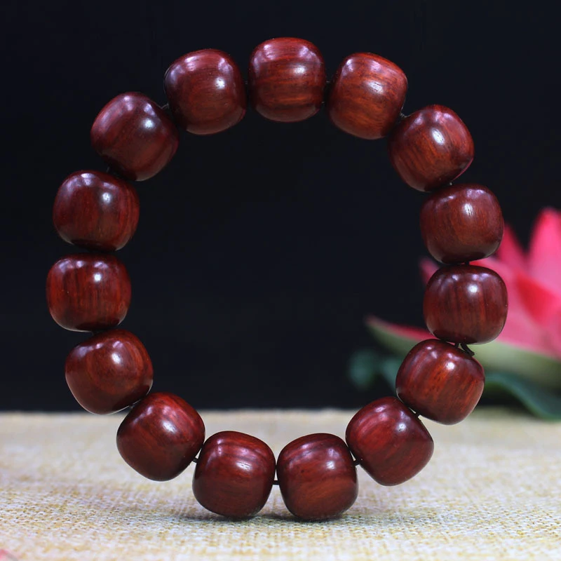 

Zambian - vintage barrel , handmade blood , African small-leaf rosewood Buddhist beads bracelet