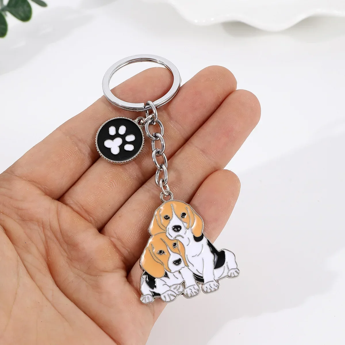 Cute i love dog Maltese dog Keychain Backpack Pendant Creative Keyring Birthday Gifts