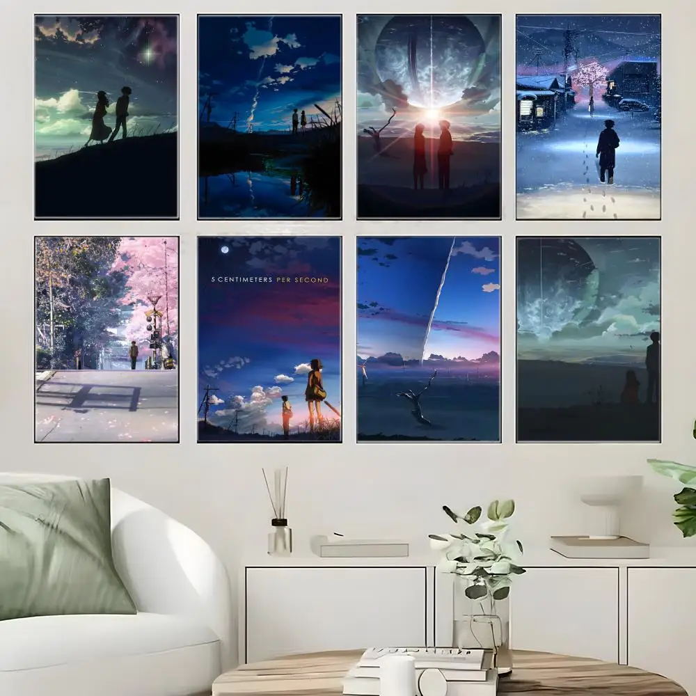 Youth Anime 5 Centimeters per Second Poster Crease Free Waterproof Durable All Space Wall Decor