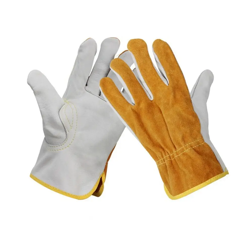 1 Pair Security Protection Welding Gloves Safety Labor Protection Leather Work Gloves Durable Soft Leather Welder Gloves