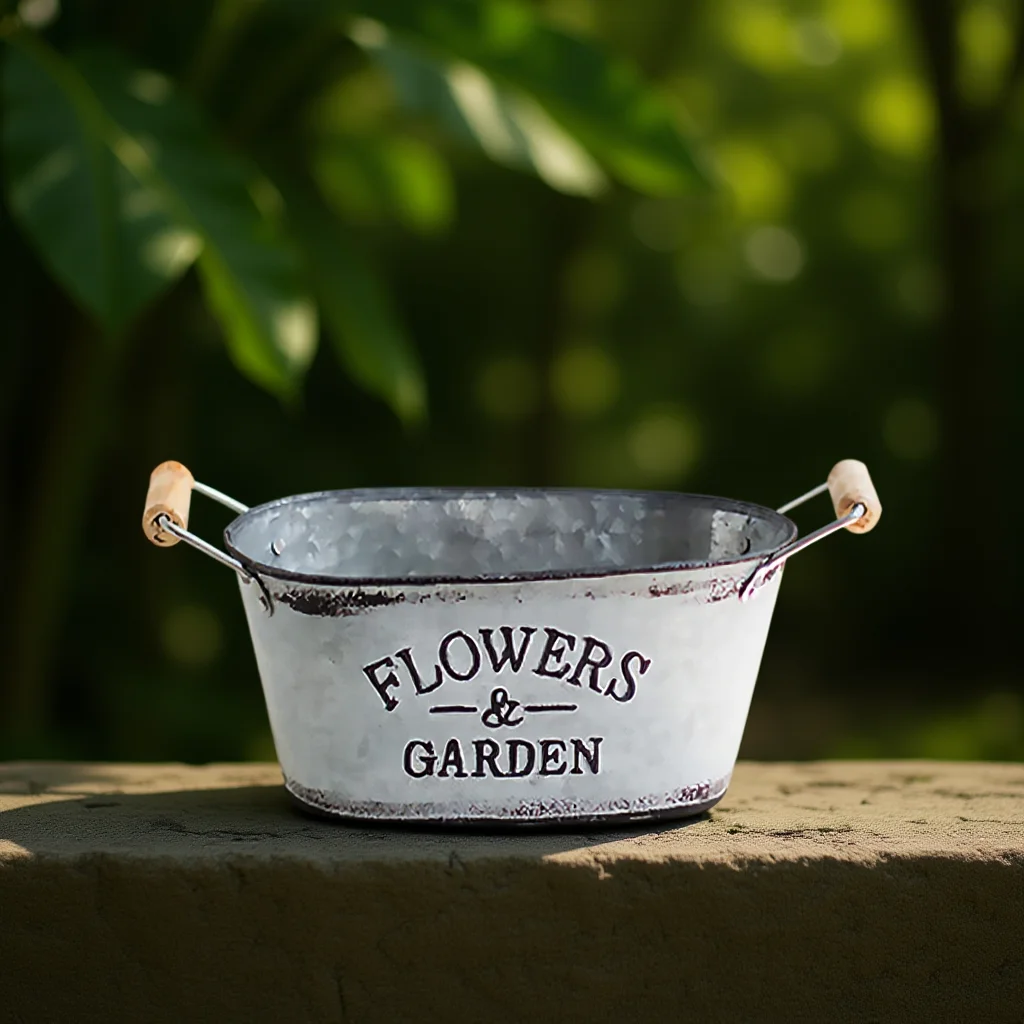 

Vintage Iron Bucket Succulent Flower Pot Finish Decorative Bucket European Style Home Garden Balcony