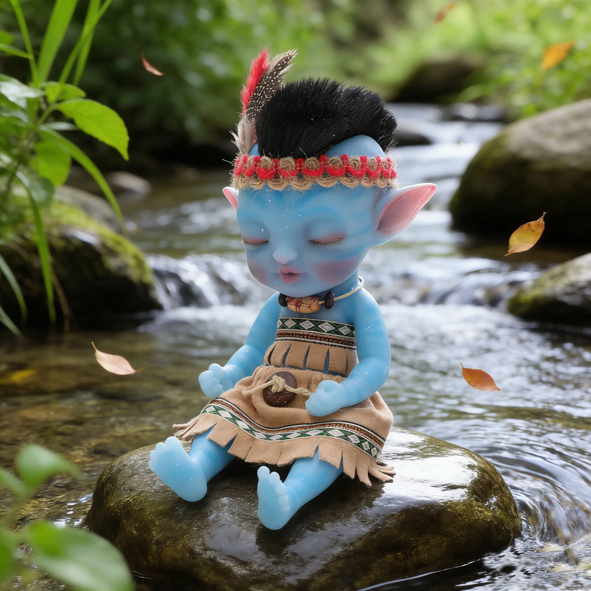 

Cloveray 8inch Soft Solid Silicone Doll Full Body Silicone Realistic Blue Skin Alien Doll Humanoid Alien Doll Handmade Art Gift