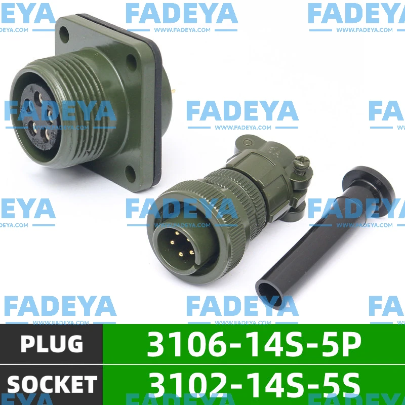 5015 Us Military Standard Waterproof Aviation Plug And Socket 5-Pin MS3106A-14s-5S MS3102A-14s-5P