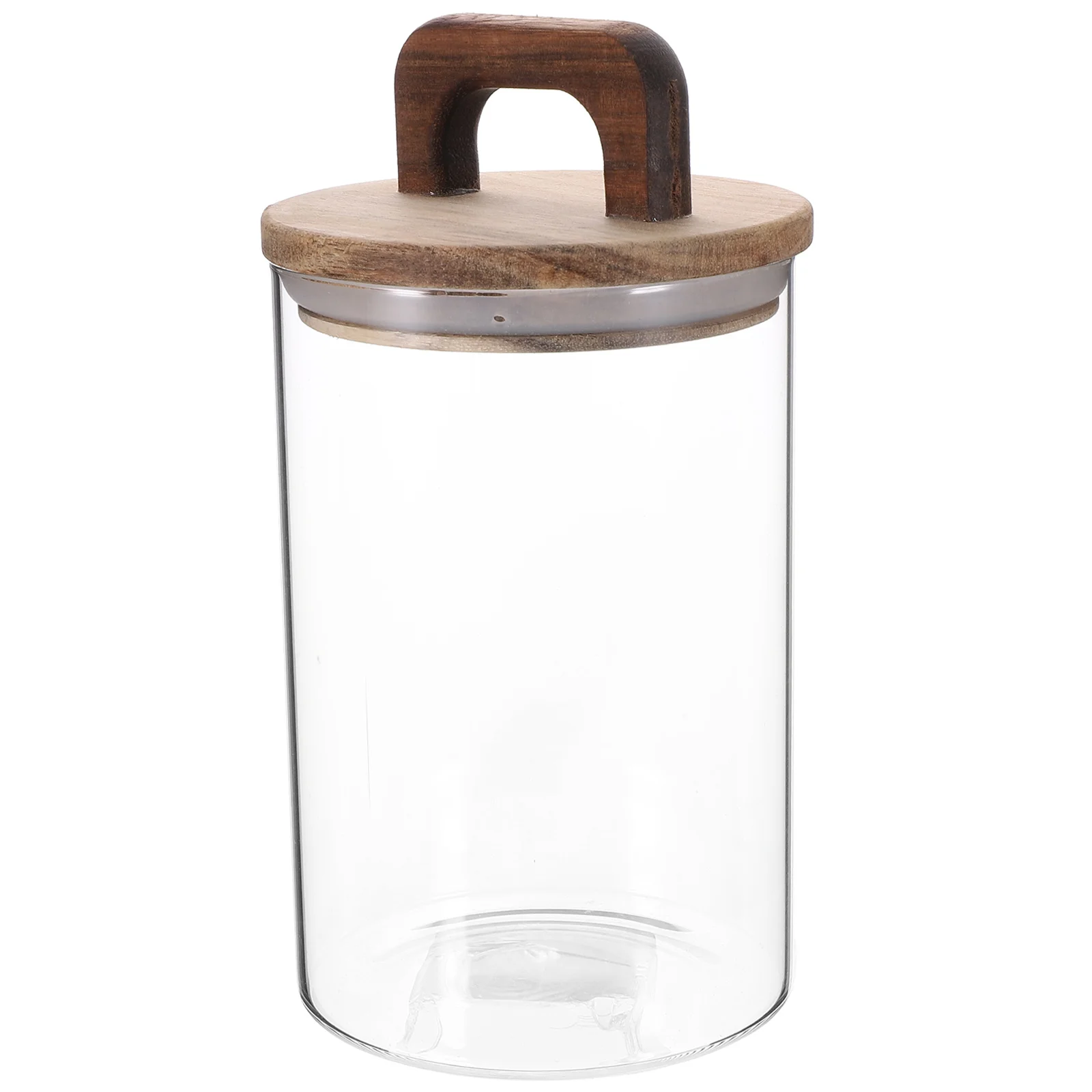 

Solid Wood Handle Glass Storage Jar 700ML Sealed Lid for Coffee Tea Sugar Kitchen Container Glass Canisters with Airtight