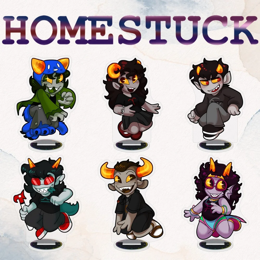 Anime Homestuck Acrylic Stand Figure 10cm Chibi Troll Karkat Vantas Terezi Pyrope Gamzee Makara Model Plate Desk Decor Keychain