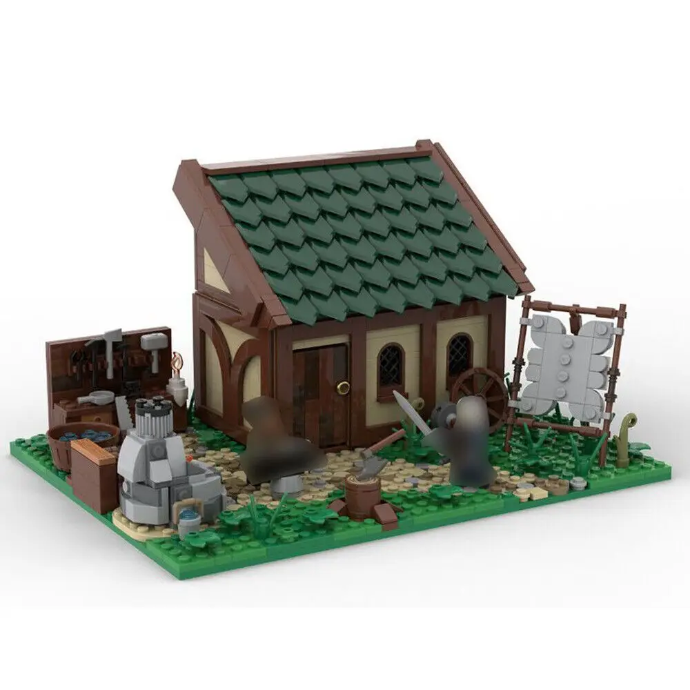 

Medieval House Model with Interior for Medieval Casle Theme 1041 Pieces MOC