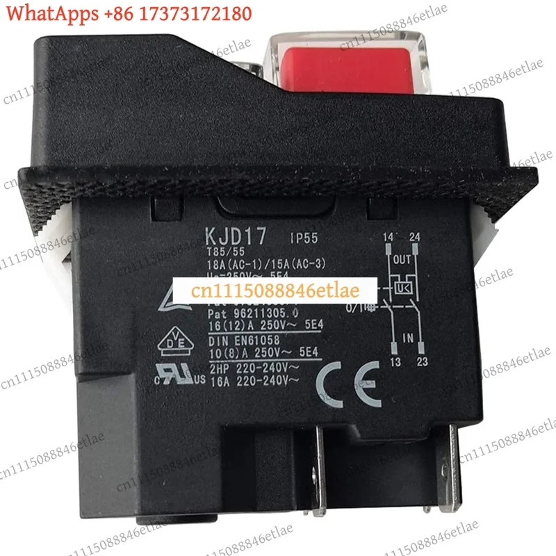 k3 for KJD17 Electromagnetic Pushbutton Switch 220V 4-Pin Terminals for Garden Tools Power Equipment Replacement Safety Control