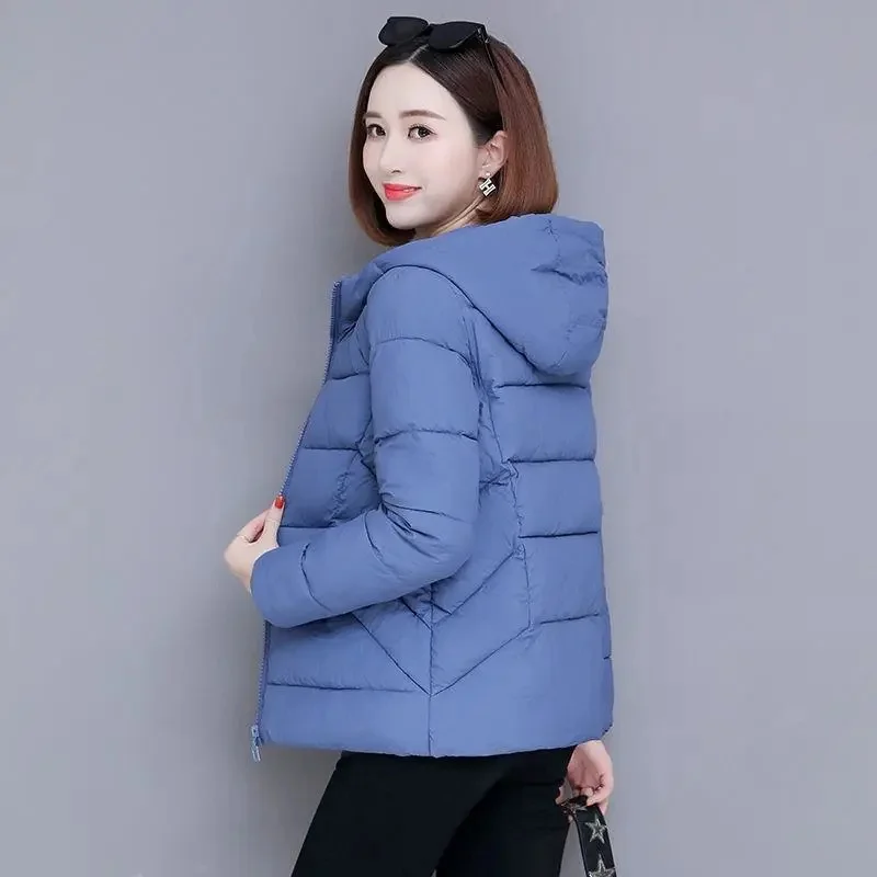 2023 New Down Cotton Jacket Women\'s Winter Coat  lady\'s Lightweight Padded Jacket lady\'s Padded Jacket Autumn Hooded Outwear Red