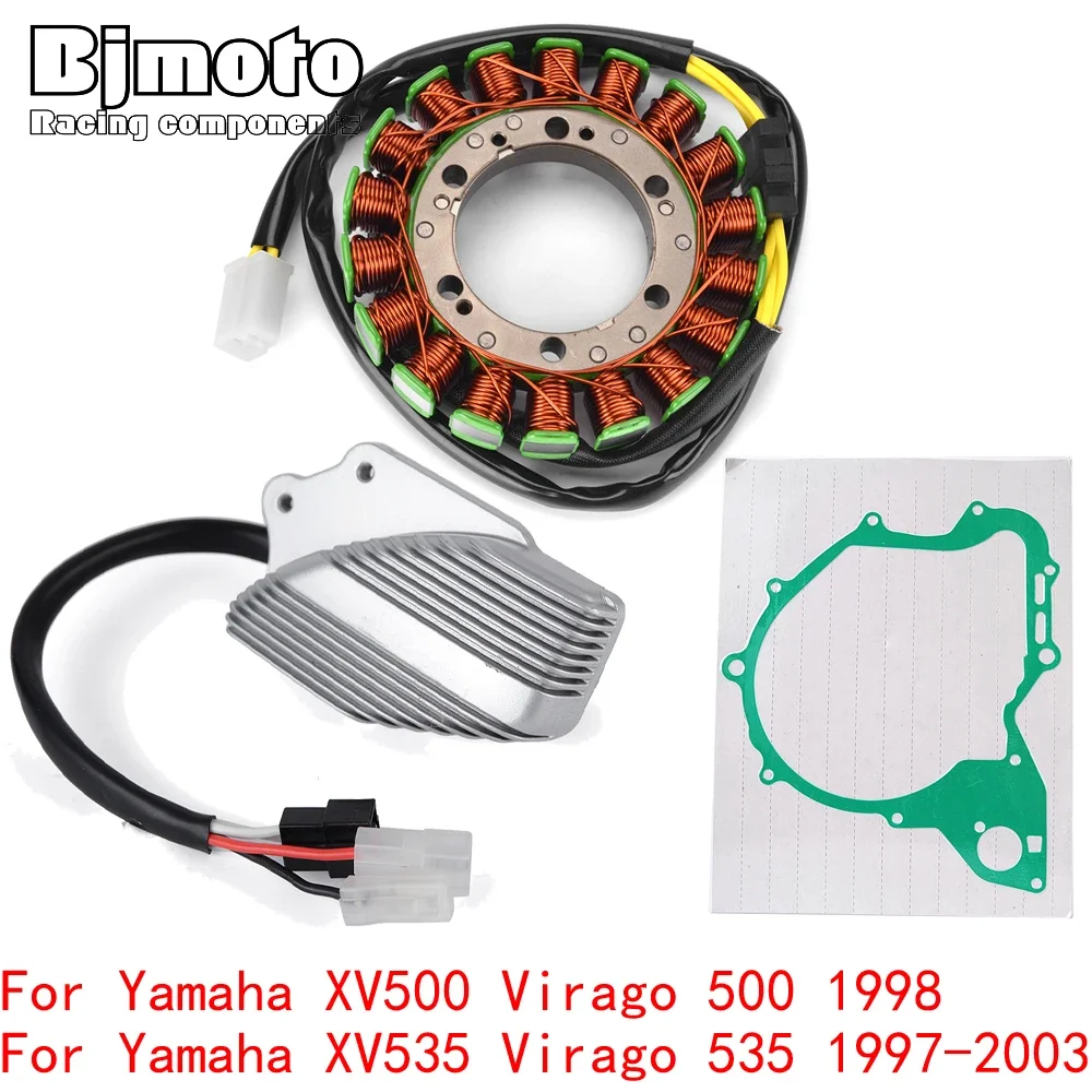 CBR 900 893 RR Engine Stator Coil+Voltage Regulator rectifier For Yamaha XV500 XV535 Virago 500 535 1997-2003 With Gasket