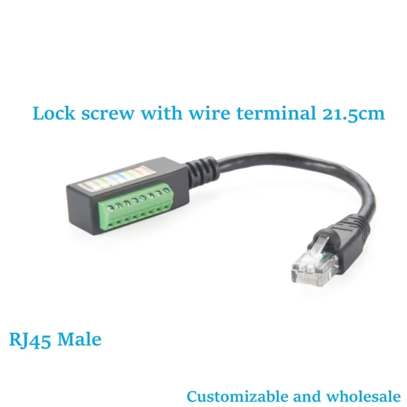 RJ45 CAT5E 8P8C Male to 8Pin Solderless Terminal Block Cable RJ45 to Screw Terminal Block Adapter RJ45 Screw Terminal Breakout