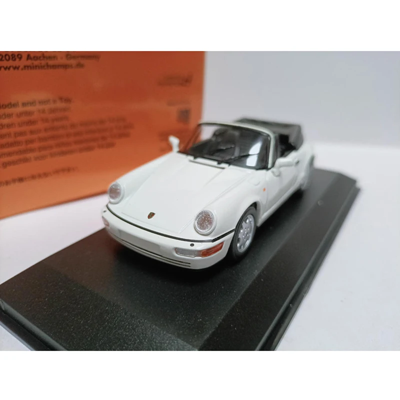 Minichamps 1/43 911 Carrera4 Cabrilet 1990 Liga Branca Modelo de Carro Esportivo Clássicos Adulto Lembrança Presente Exibição Estática