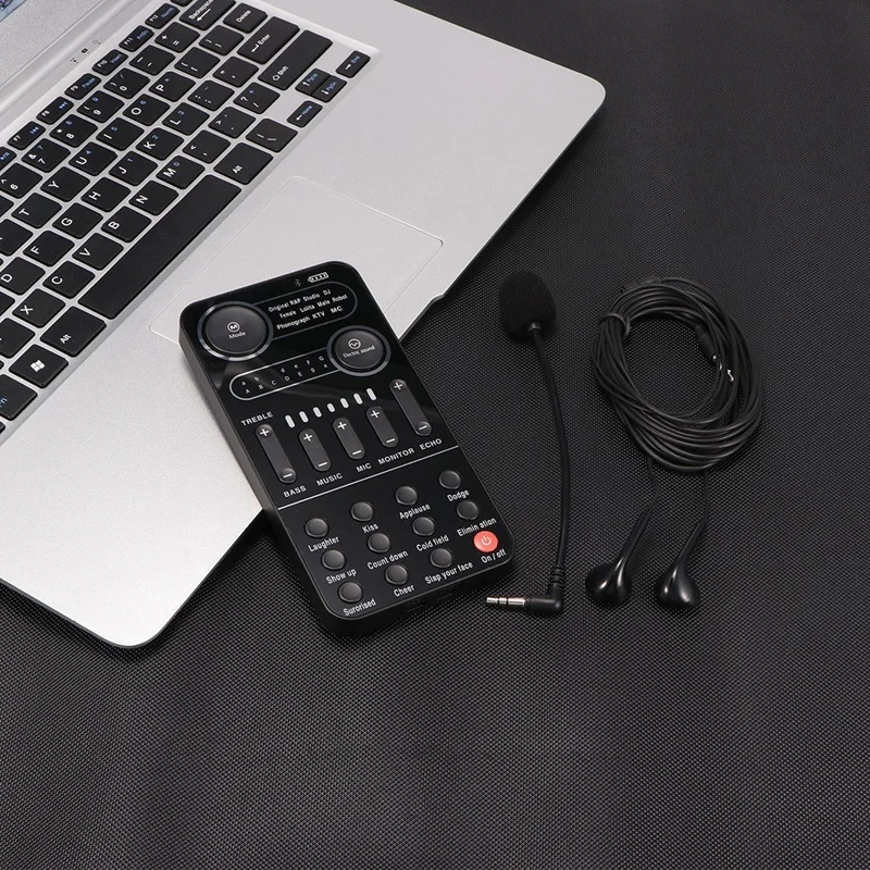 Universal Voice Changer Mini Sound Card Multiple Sound Effects Portable Live Broadcast Changing Card With Microphone
