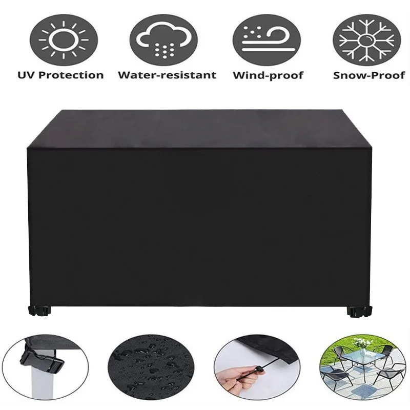 420D Oxford Waterproof Patio Furniture Cover with Corner Straps Heavy Duty