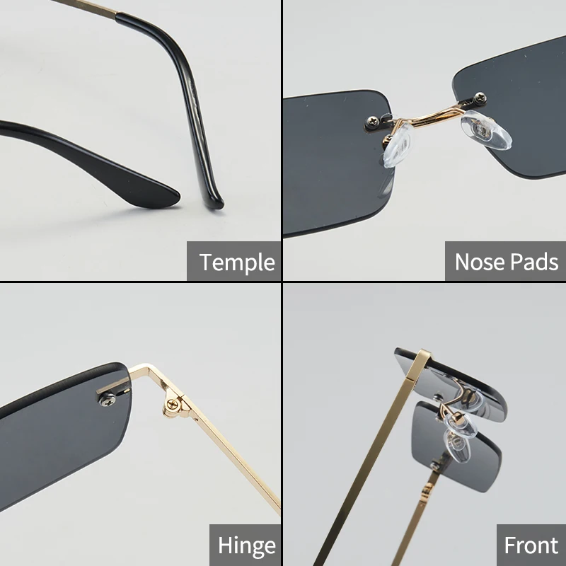 1 قطعة نظارات الموضة الرجالية الجديدة المعدنية بدون إطار أنيقة الرجعية تنوعا العصرية مناسبة للاستخدام اليومي عطلة في الهواء الطلق حماية من الشمس