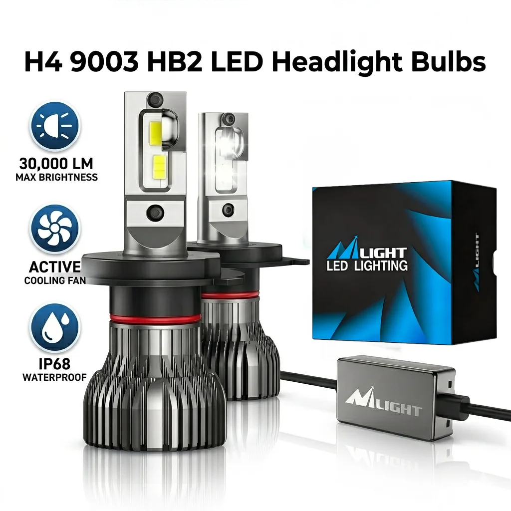 Nilight 2PCS H4 9003 HB2 LED Headlight Bulb Hi/Lo Beam For Toyota Ford Honda Jeep Harley Motorcycle Canbus Error Free Plug &Play