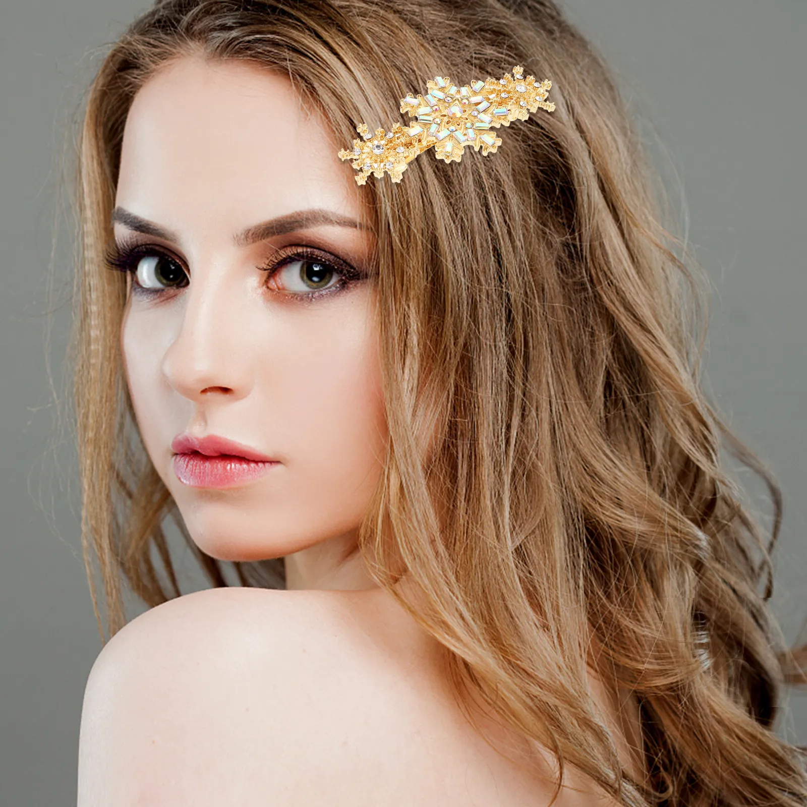 

2Pcs Flower Hair Clips Rhinestone Hairpins Exquisite Hair Accessories Party Festival Hairpin Decoration Headdress