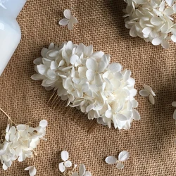 Boho style dry flower hair piece, white and ivory, floral headpiece, for wedding, romantic, summer