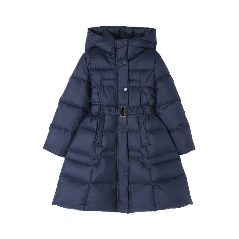 Mädchen-Daunenjacke 90% Weiße Entendaunen mit Kapuze, Tailliert, Anti-Durchdringung, Dick, Warm, Kinder-Winterjacke für kaltes Wetter A5104 – Detail 11