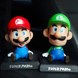 10cm Shaking Head Mario Bros Luigi Game Figure Supermario PVC Model Statue Cake Figure Car Home Ornaments Collection Doll