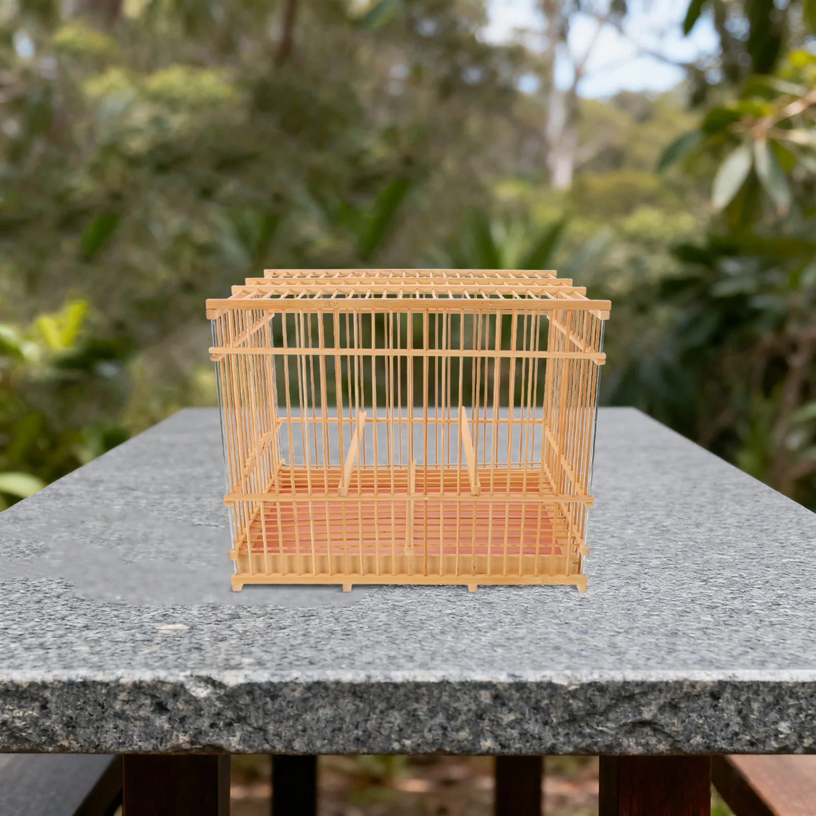 

1pcs Bamboo Bird 11.40X9.43X7.86In Handwoven Rectangular Design For Finch Budgies Lovebirds Portable Outdoor Hanging Vintage