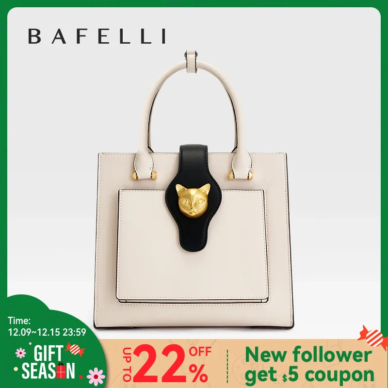 BAFELLI WOMEN\'S BAGS NEW 2024 CELEBRITY FASHION CAT HANDBAG CROSSBODY SHOULDER FEMALE LEATHER DESIGNER STYLISH LUXURY PURSE