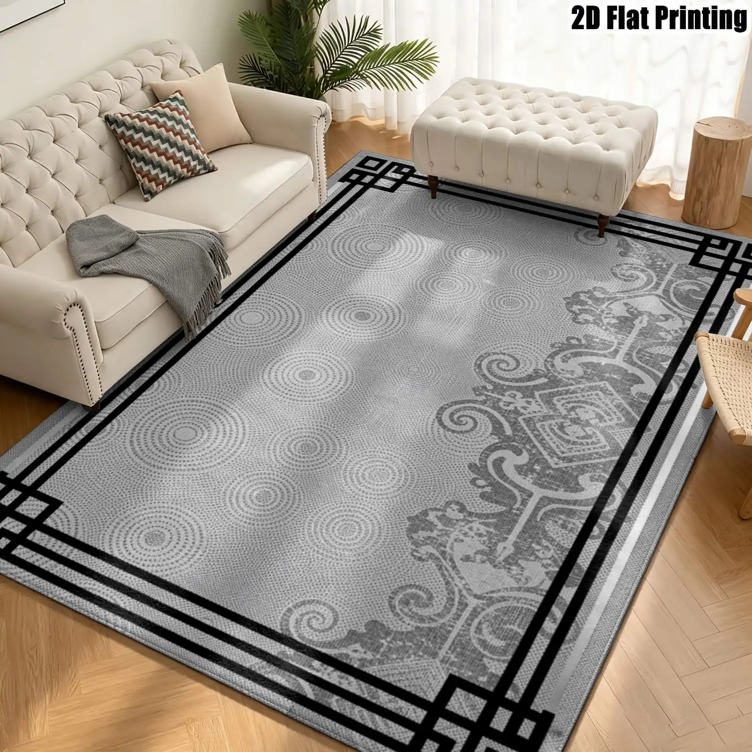 Modern Geometric Retro Pattern Area Rug