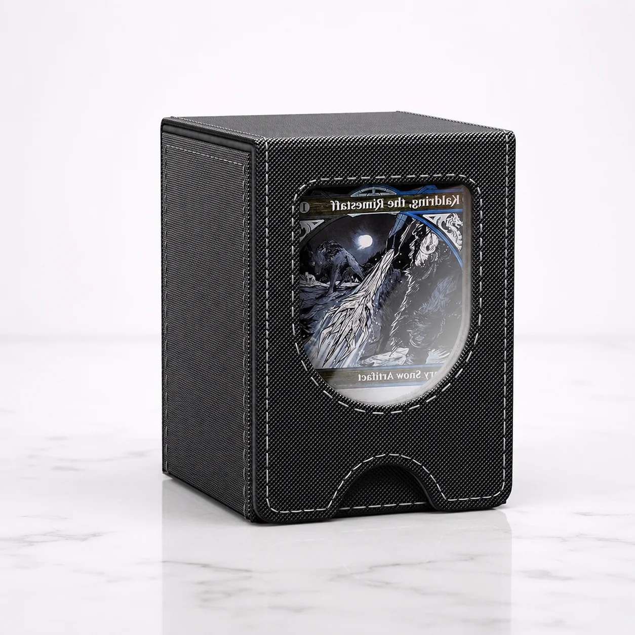 MTG Commander Deck Box, Magnetic PU Leather Storage Box Holding Over 100 Double-Sleeved Cards; Suitable for TCG, PTCG, CCG Cards