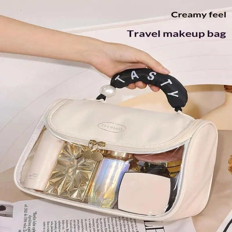 Travel Portable Pearl Handheld Toilet Bag Large Capacity Cosmetics Classification Waterproof And Dustproof Storage Bag Gift
