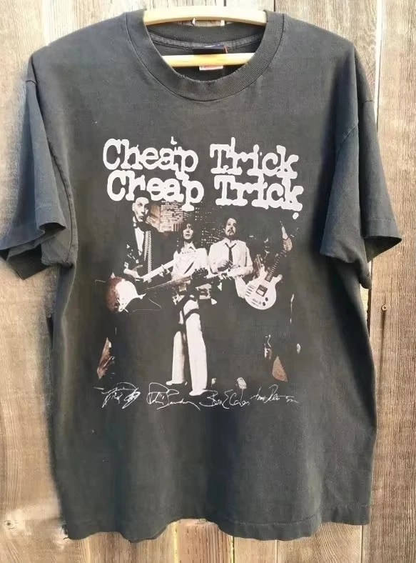 Vintage Cheap Trick T-Shirt aus Baumwolle, Kurzarm, Sommer, für Herren und Damen, locker und atmungsaktiv – Detail 2