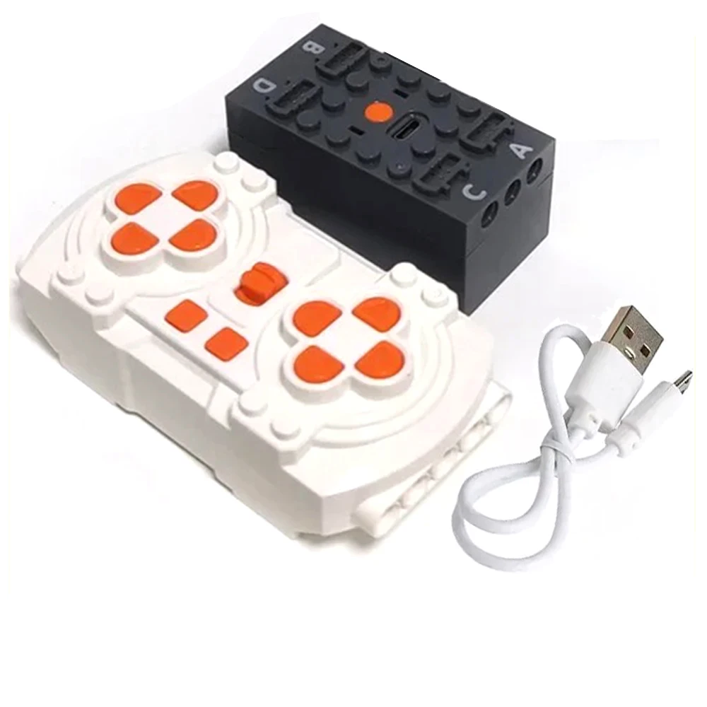 Caja de batería recargable con Control remoto de 8 canales, Kit de bloques de construcción programables por aplicación para funciones de energía, Motor de potencia de coche MOC