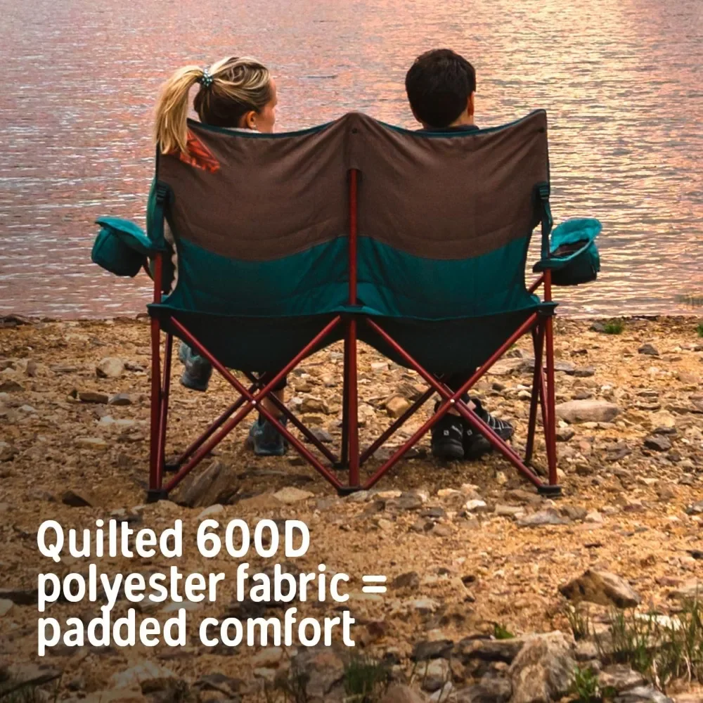 Loveseat Double Outdoor Camp Chair, 2-Person Camping, Festival, Concert Seat,