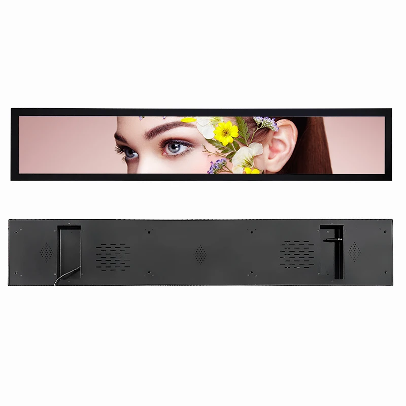 Indoor Customize 23.1 Inch Screen Wide Strip Advertising Display Player Stretched Shelf Digital Signage Lcd Edge Monitor