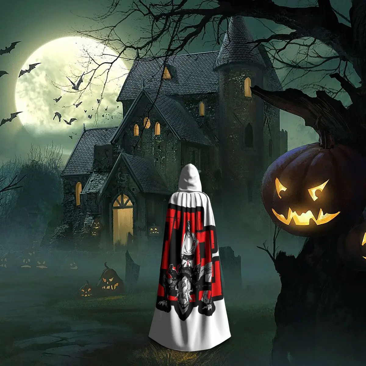 Dandadan Anime Manga Long Hooded Cloak Witch Medieval Costume Cosplay Cape HalloweenVampire Adult Unisex - view 6