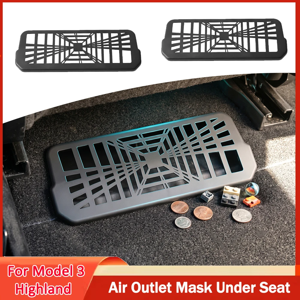 For Model 3 Highland Model Y/3/YL 2021 Rear Display Condition Air Vent Outlet Cover Under Seat Air Vent Grille Mesh Accessories