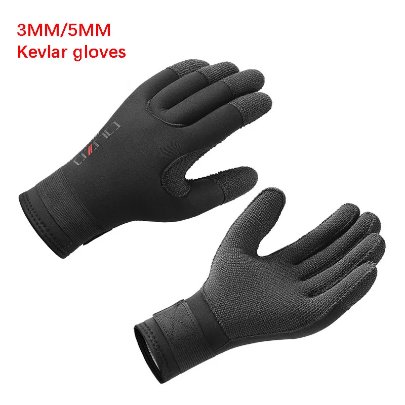 New Kevlar 3mm/5mm Winter Spearfishing Diving Gloves Scratch-proof Wearable Surfing Scuba Dive Keep Warm Neoprene Gloves