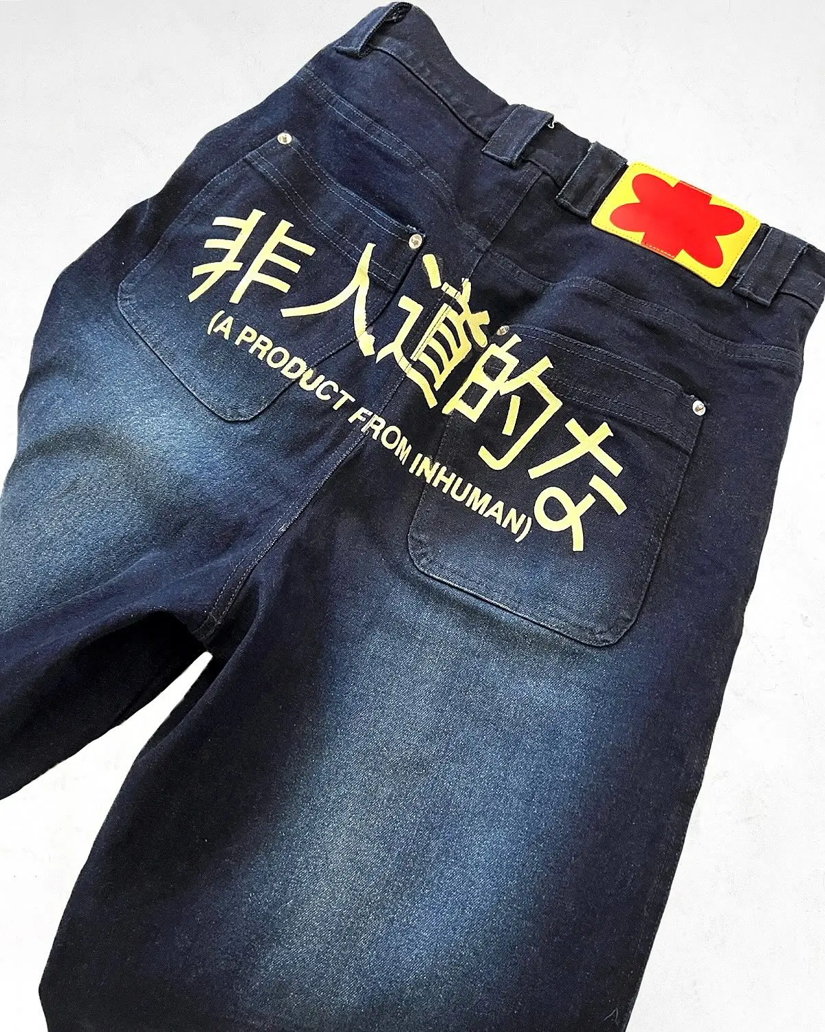 

Винтажные синие джинсовые короткие джинсы Y2K, уличная одежда в стиле пэчворк, мужские и женские свободные джинсовые шорты в стиле хип-хоп с мультяшной графикой, повседневные шорты для фитнеса